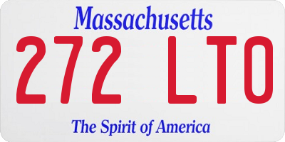 MA license plate 272LT0