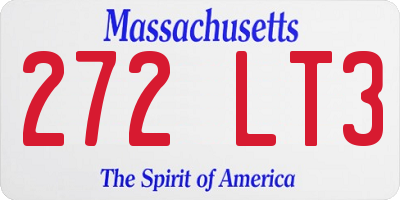 MA license plate 272LT3