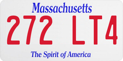 MA license plate 272LT4