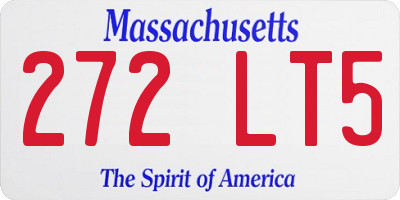 MA license plate 272LT5