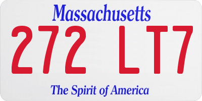 MA license plate 272LT7