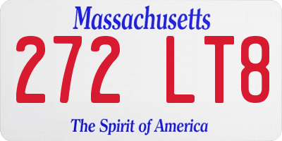 MA license plate 272LT8