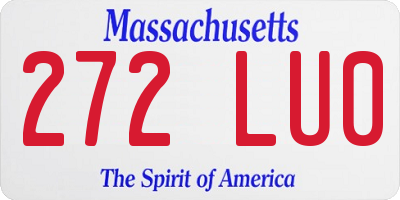 MA license plate 272LU0