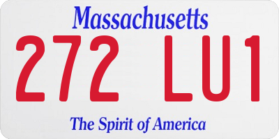MA license plate 272LU1