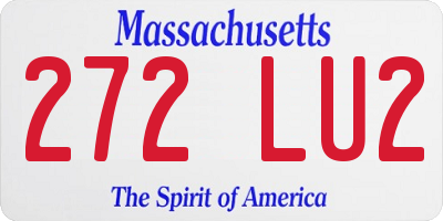 MA license plate 272LU2
