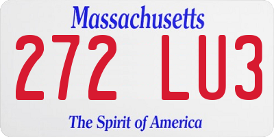 MA license plate 272LU3