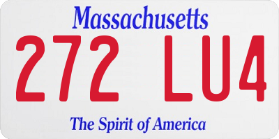 MA license plate 272LU4