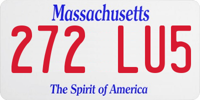 MA license plate 272LU5