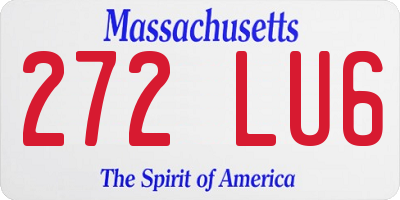 MA license plate 272LU6