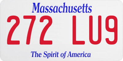 MA license plate 272LU9
