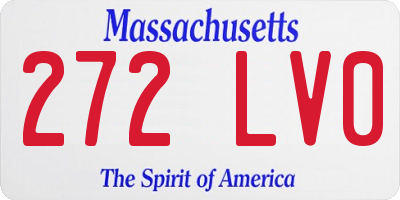 MA license plate 272LV0