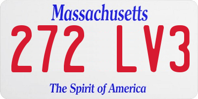 MA license plate 272LV3