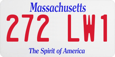 MA license plate 272LW1