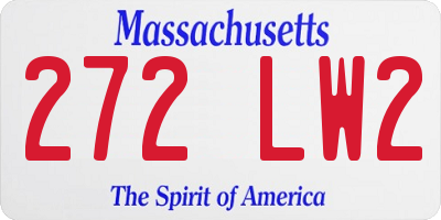 MA license plate 272LW2