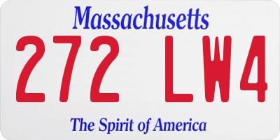 MA license plate 272LW4
