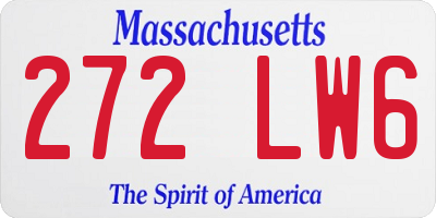 MA license plate 272LW6