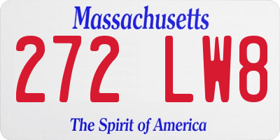 MA license plate 272LW8