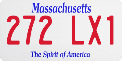MA license plate 272LX1