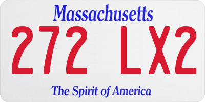 MA license plate 272LX2