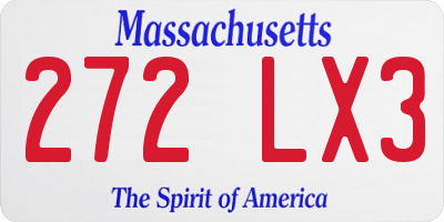 MA license plate 272LX3