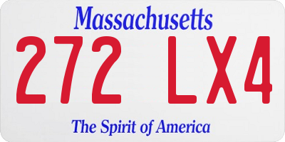 MA license plate 272LX4