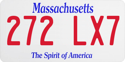 MA license plate 272LX7