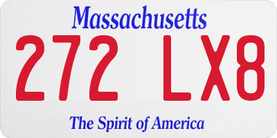 MA license plate 272LX8