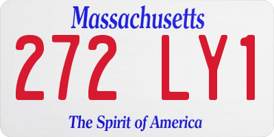 MA license plate 272LY1
