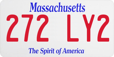 MA license plate 272LY2