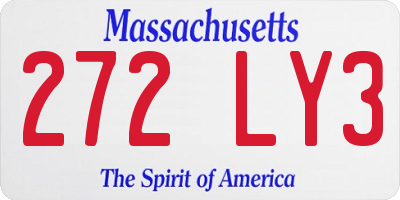 MA license plate 272LY3