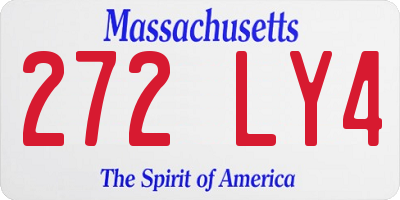 MA license plate 272LY4