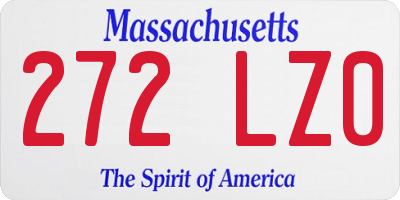 MA license plate 272LZ0