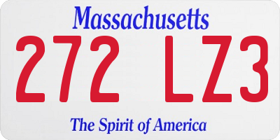 MA license plate 272LZ3
