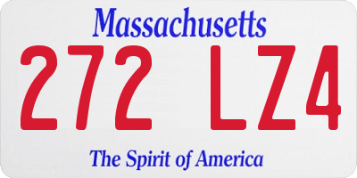 MA license plate 272LZ4