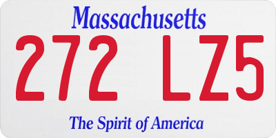 MA license plate 272LZ5