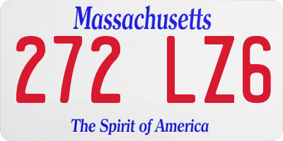 MA license plate 272LZ6