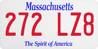MA license plate 272LZ8