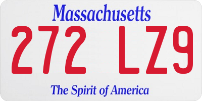MA license plate 272LZ9
