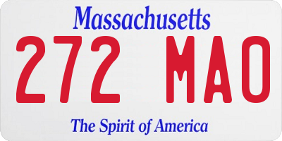 MA license plate 272MA0