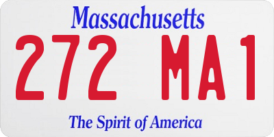 MA license plate 272MA1