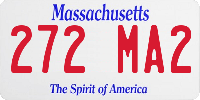MA license plate 272MA2