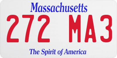 MA license plate 272MA3