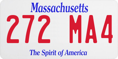MA license plate 272MA4