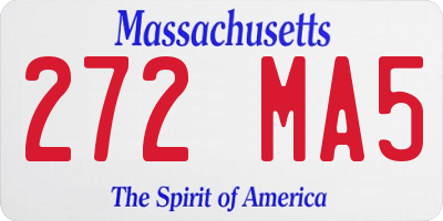 MA license plate 272MA5