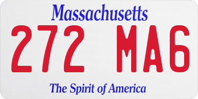 MA license plate 272MA6
