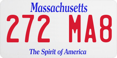 MA license plate 272MA8