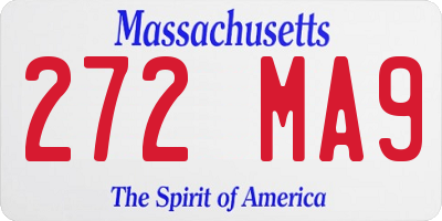 MA license plate 272MA9