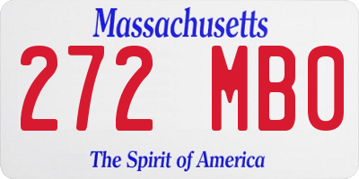 MA license plate 272MB0