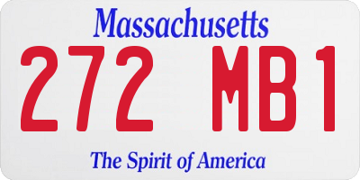 MA license plate 272MB1