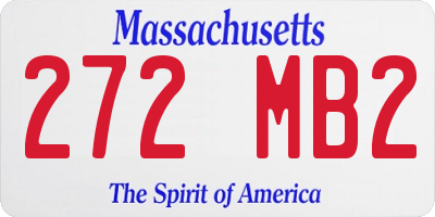 MA license plate 272MB2